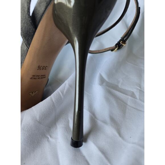 Emporio Armani Womens Size 7.5 Olive Green Suede Stiletto 5" Heels Wedding 38.5 - Picture 9 of 11